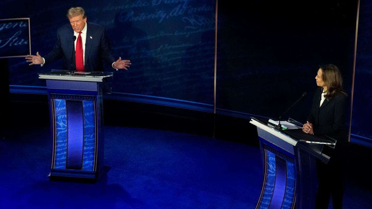 Former President Donald Trump debates Vice President Kamala Harris on September 10.