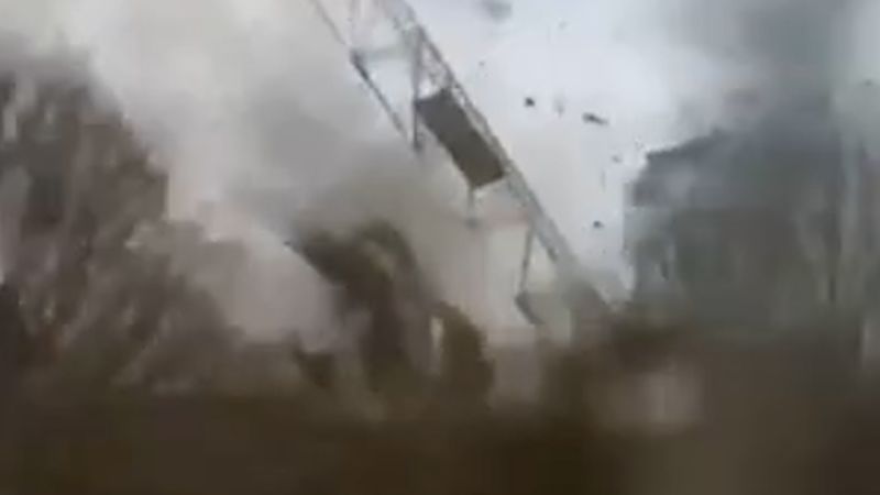 Video: Deadly tornado topples cranes in a Paris suburb