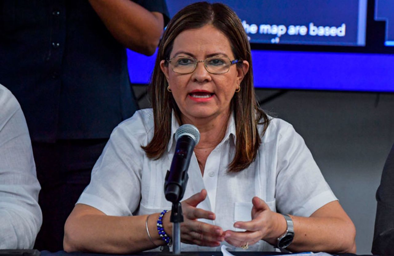 Panama's Health Minister Rosario Turner announced the first coronavirus death in the country in Panama City, on March 10.