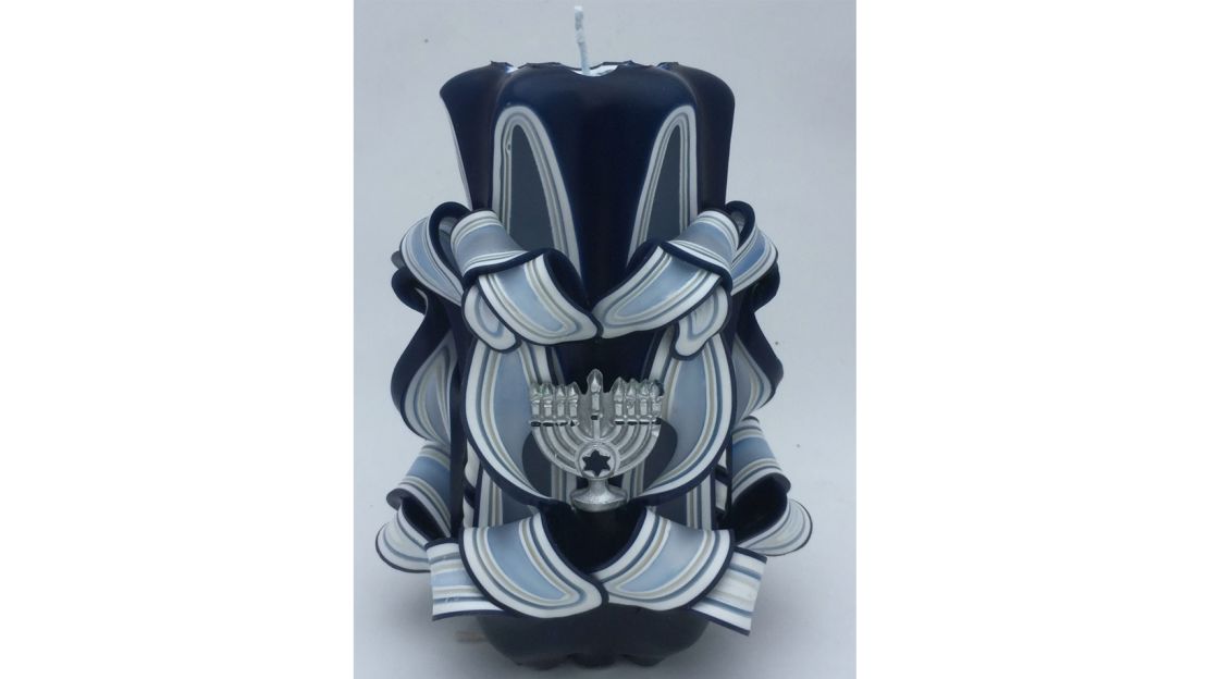 ZeeCandlesPuyallup Carved Hanukkah Pillar Candle 