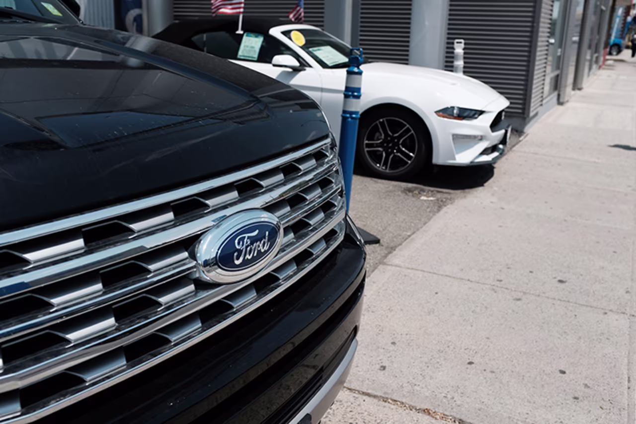 Cars for sale at a Ford dealership on May 20, 2019 in the Queens borough of New York City. 