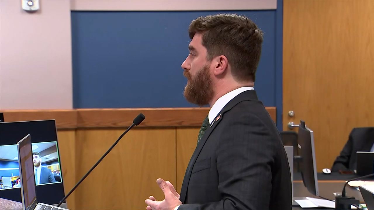 Prosecutor Donald Wakeford speaks during the hearing in Atlanta on Thursday.