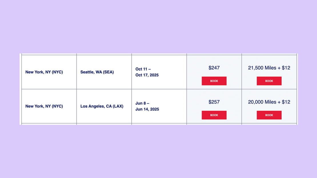Delta SkyMiles deal prices fron NYC to Seattle and Los Angeles
