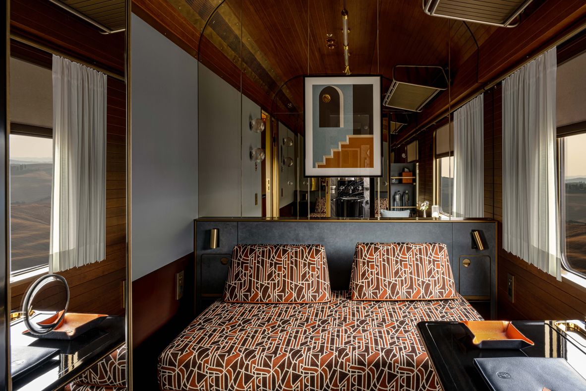 <strong>Deluxe: </strong>This is one of 12 deluxe cabins, which come with sofabeds and stools that pull double duty as couches and coffee tables.