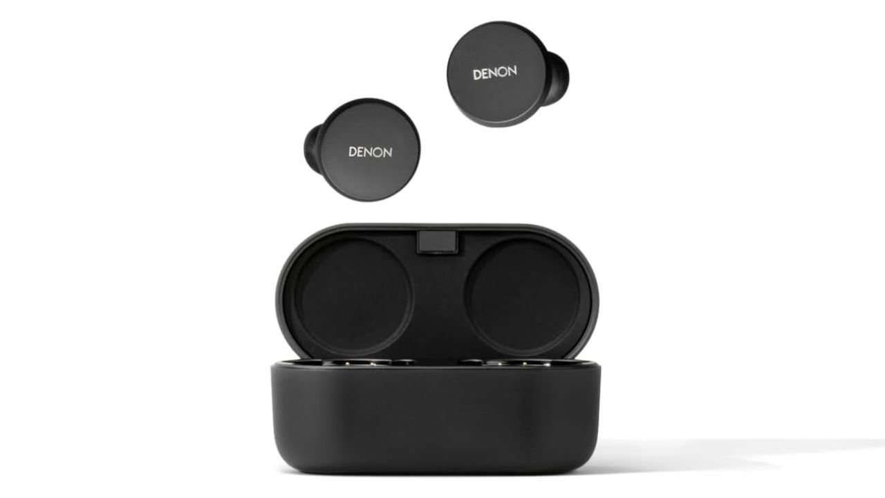 Denon PerL True Wireless Earbuds product image with a white background