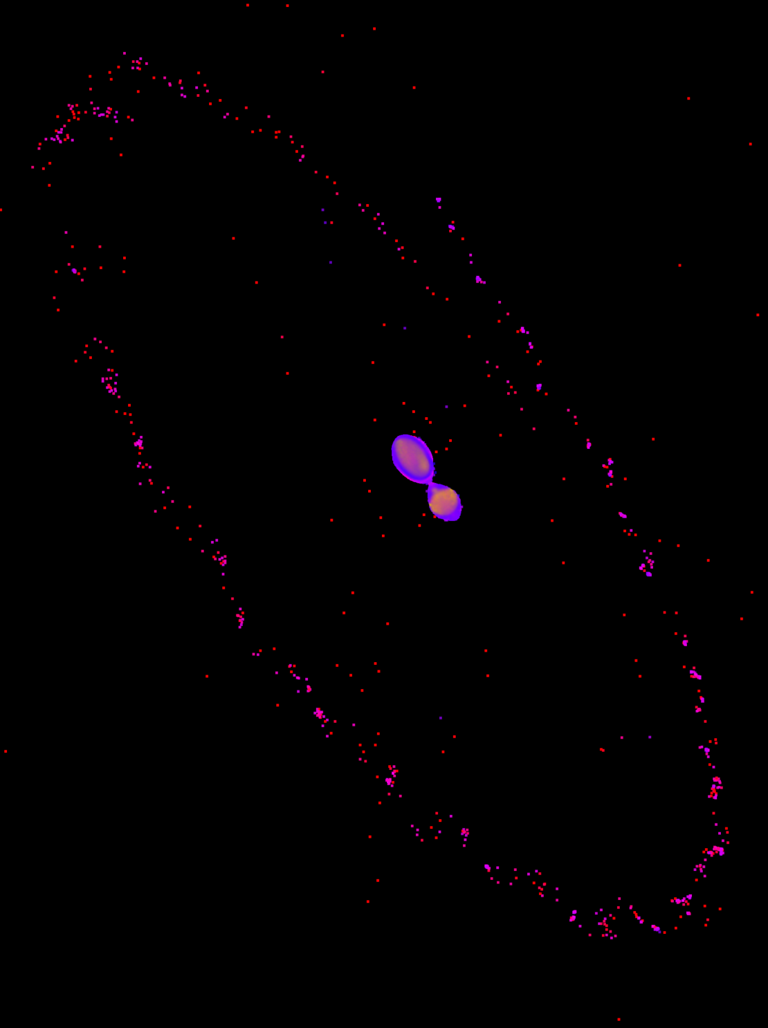 The "kiss and capture" collision created a figure resembling a cosmic snowman when the rocky, icy bodies stuck together, according to new research.