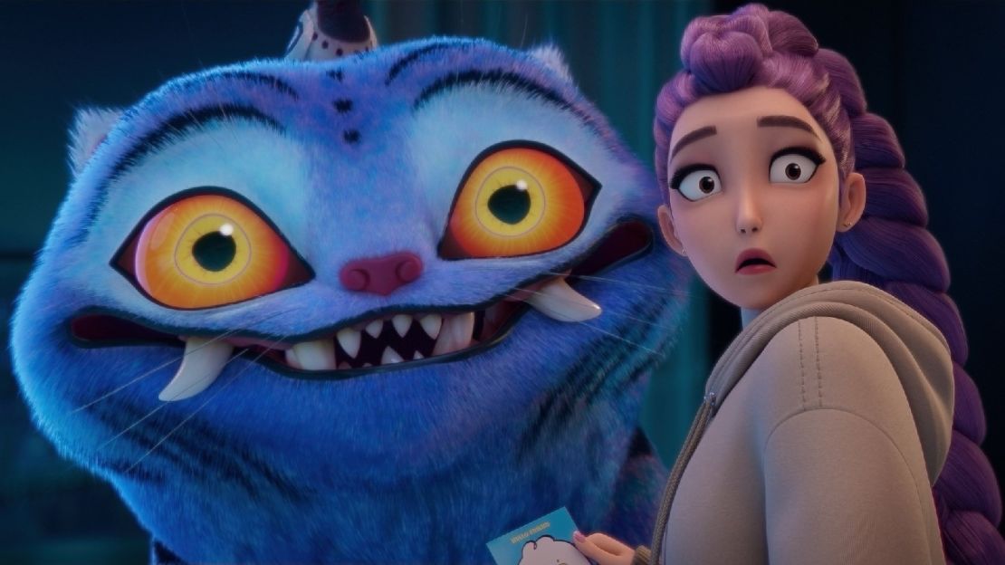 El tigre Derpy, izquierda, con Rumi, de "KPop Demon Hunters"