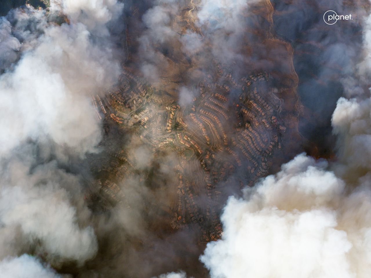 SkySat image of area impacted by Palisades Fire in Los Angeles County, California on January 8.