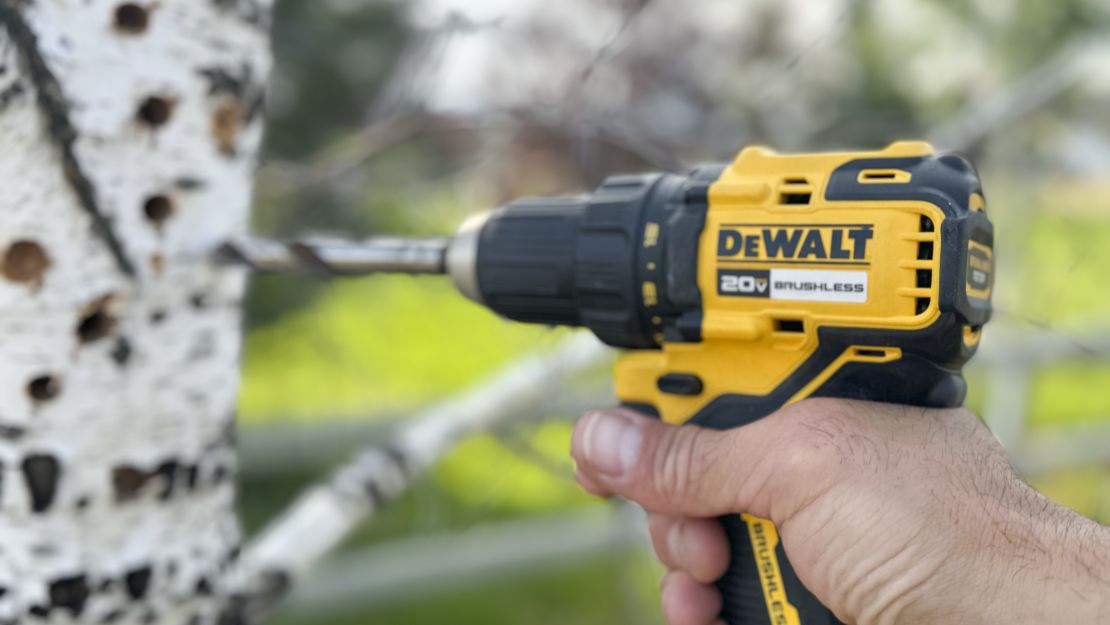 DeWalt drill, used to drill into a drill.