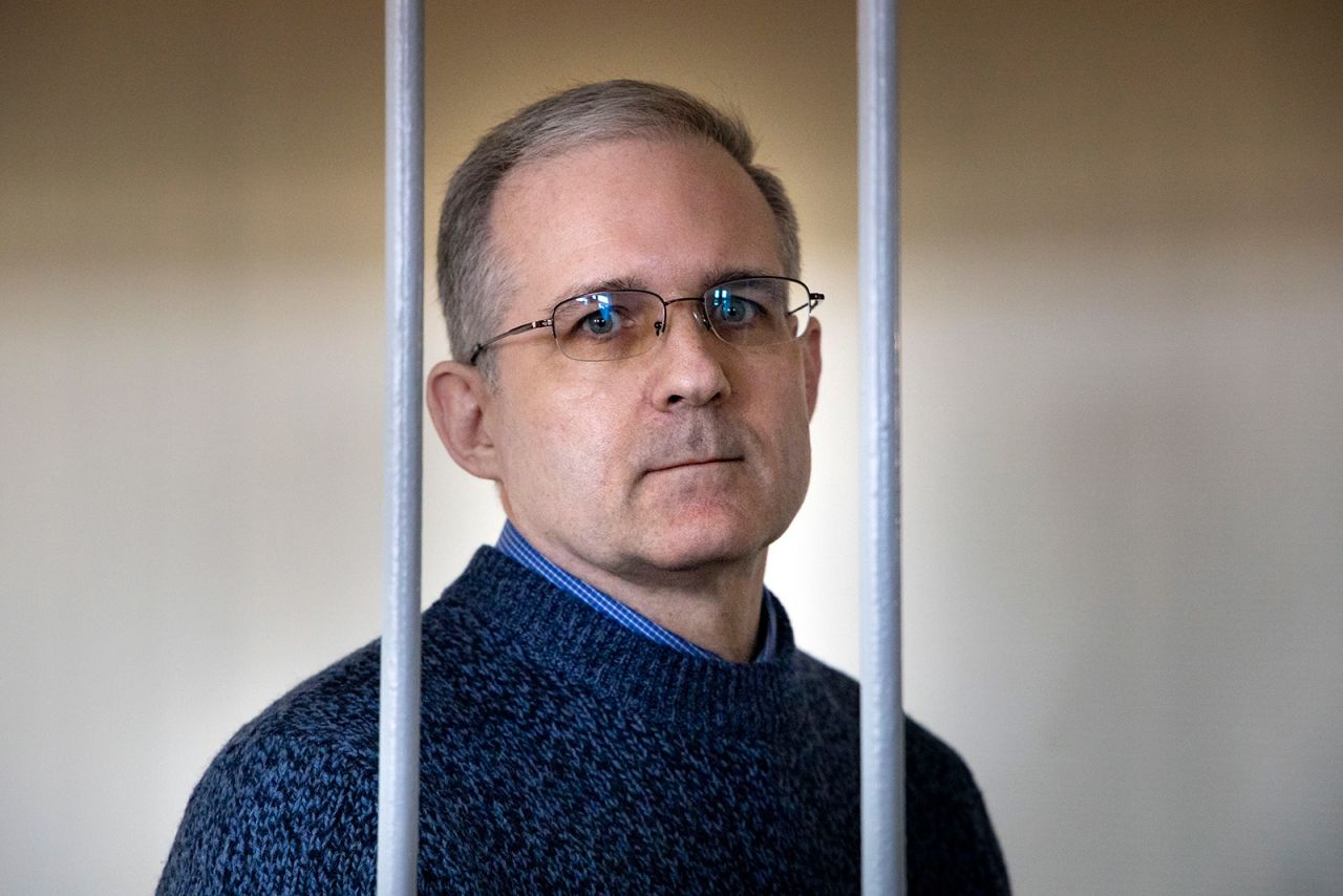 Paul Whelan stands in a holding cell as he waits for a hearing in a court room in Moscow, Russia, on August 23, 2019. 