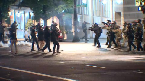 Portland Police declare a riot due to protesters in Porland, Oregon, on September 24.
