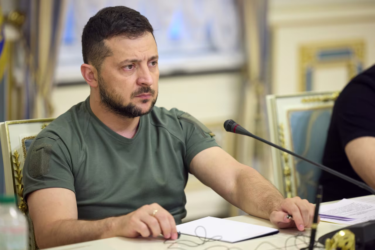 Ukrainian President Volodymyr Zelensky meets with Director General of the International Atomic Energy Agency Rafael Grossi in Kyiv, Ukraine on August 30. 