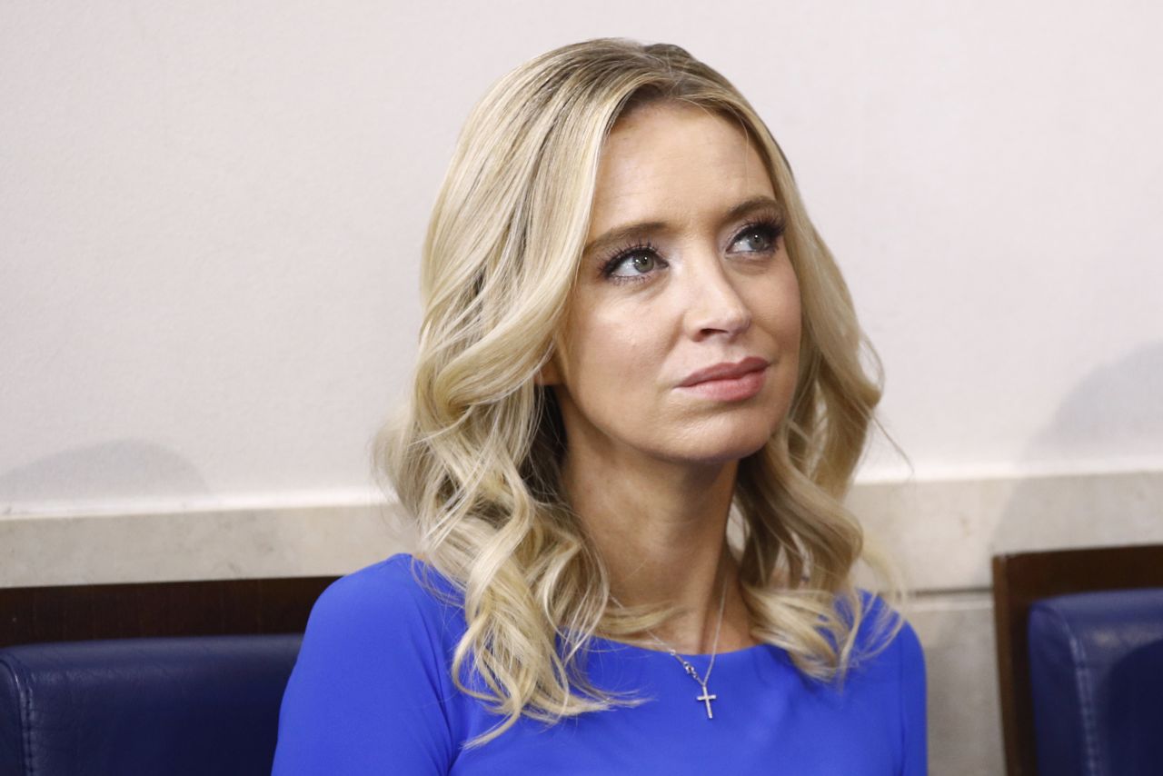 Kayleigh McEnany, White House press secretary, attends a coronavirus task force briefing at the White House on April 18.