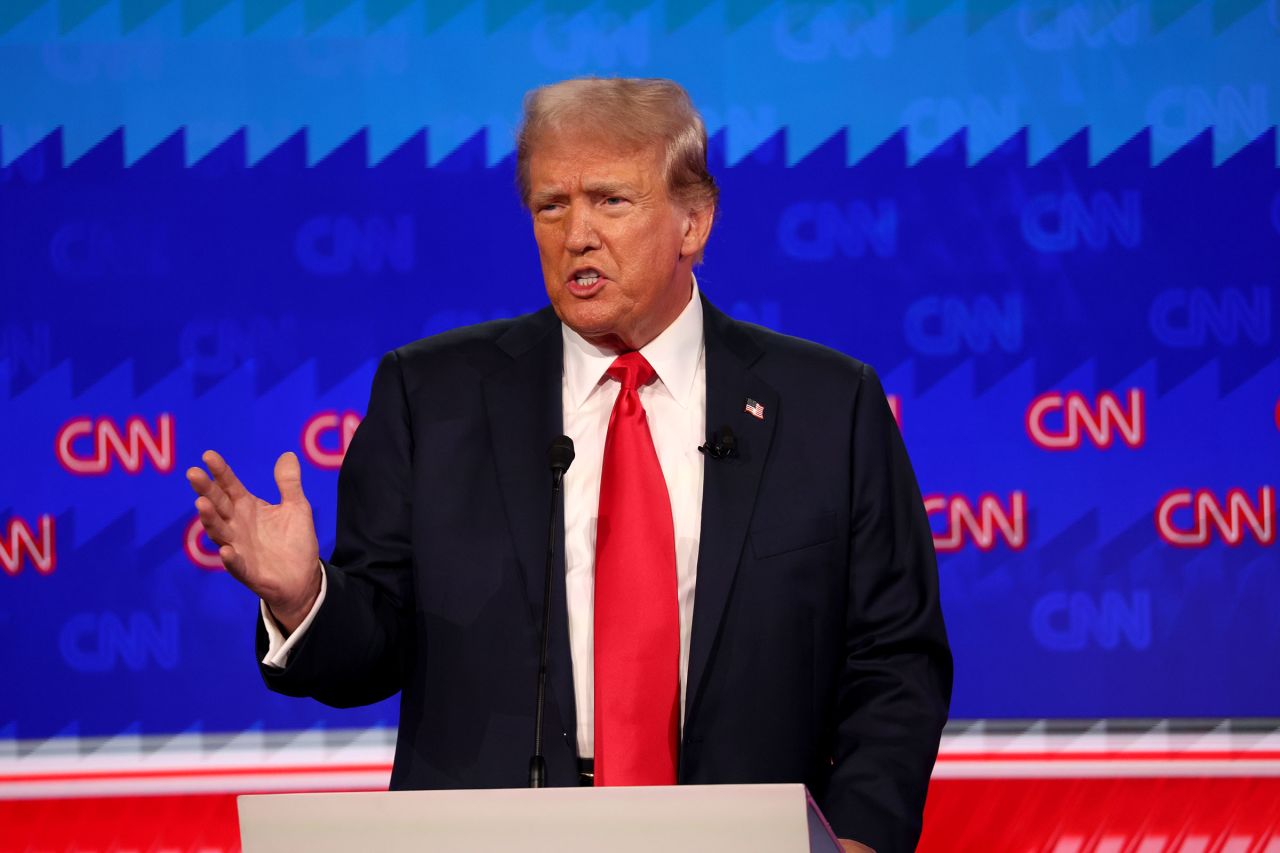 Former President Donald Trump during a CNN Presidential debate in Atlanta on June 27.