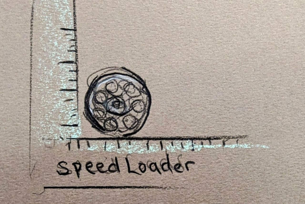 A sketch of a speed loader.