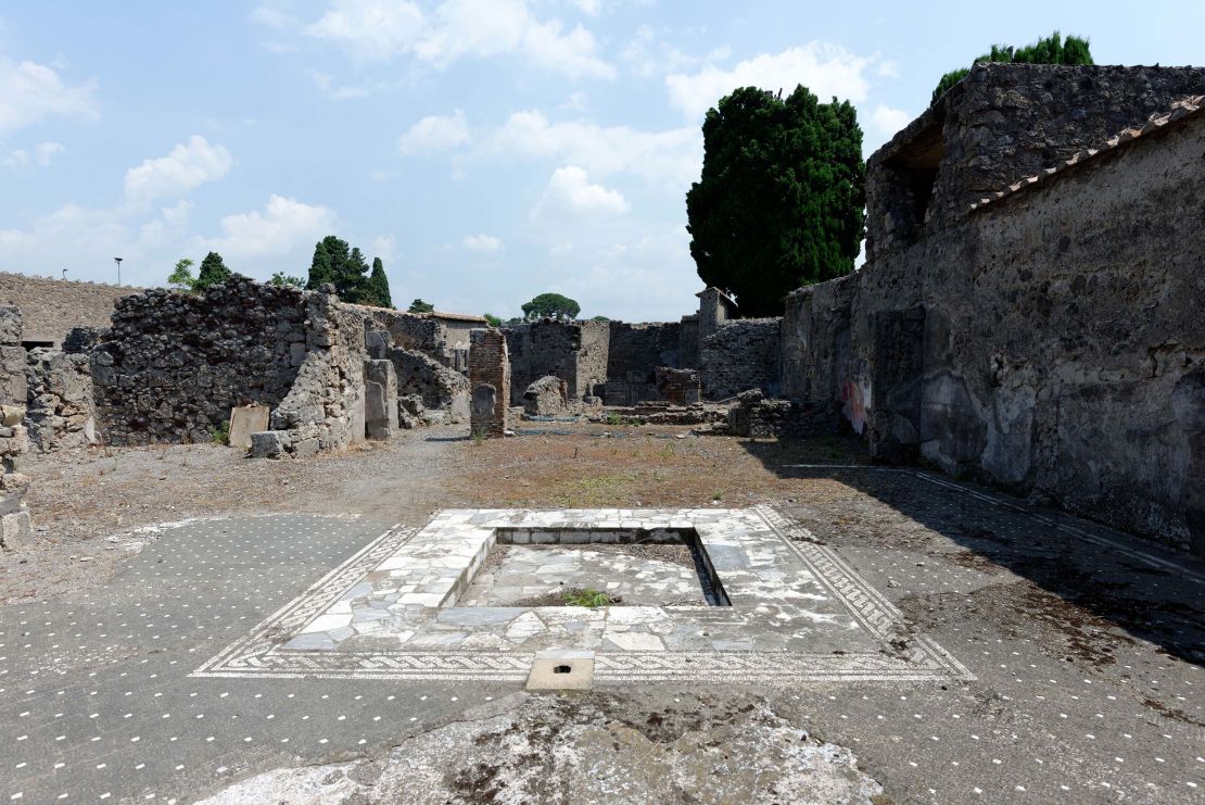 The man damaged the wall at the entrance to the House of the Vestals.