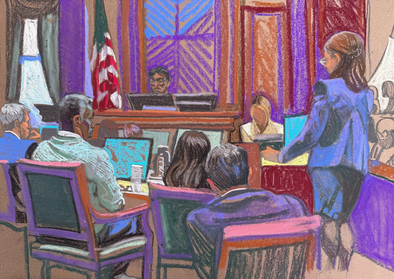 Prosecutors continued with their direct examination of Sean "Diddy" Combs' former assistant Mia on Friday, in this courtroom sketch.