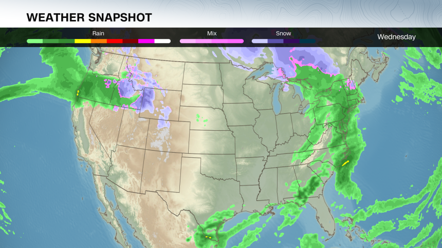 A look at the potential weather on Wednesday.
