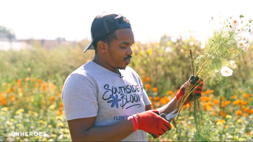 Dionta White, 28, has worked with Southside Blooms since 2022.