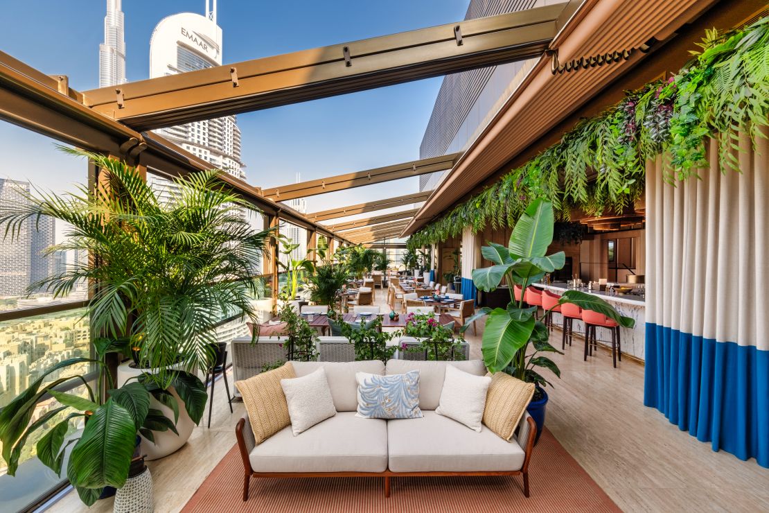 Residents of Discovery Dunes also have access to Discovery Downtown, pictured, an exclusive rooftop private members club located at the Edition Hotel, neighboring the Burj Khalifa, the world's tallest building.