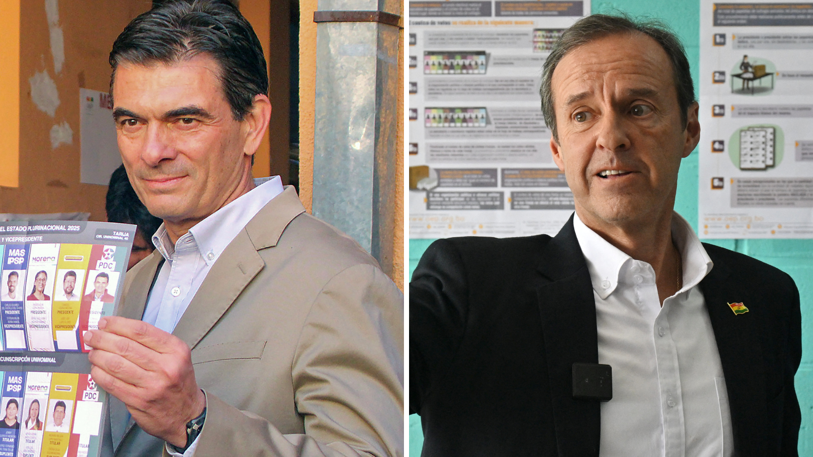 Paz Pereira y Quiroga irán a segunda vuelta de las elecciones presidenciales de Bolivia