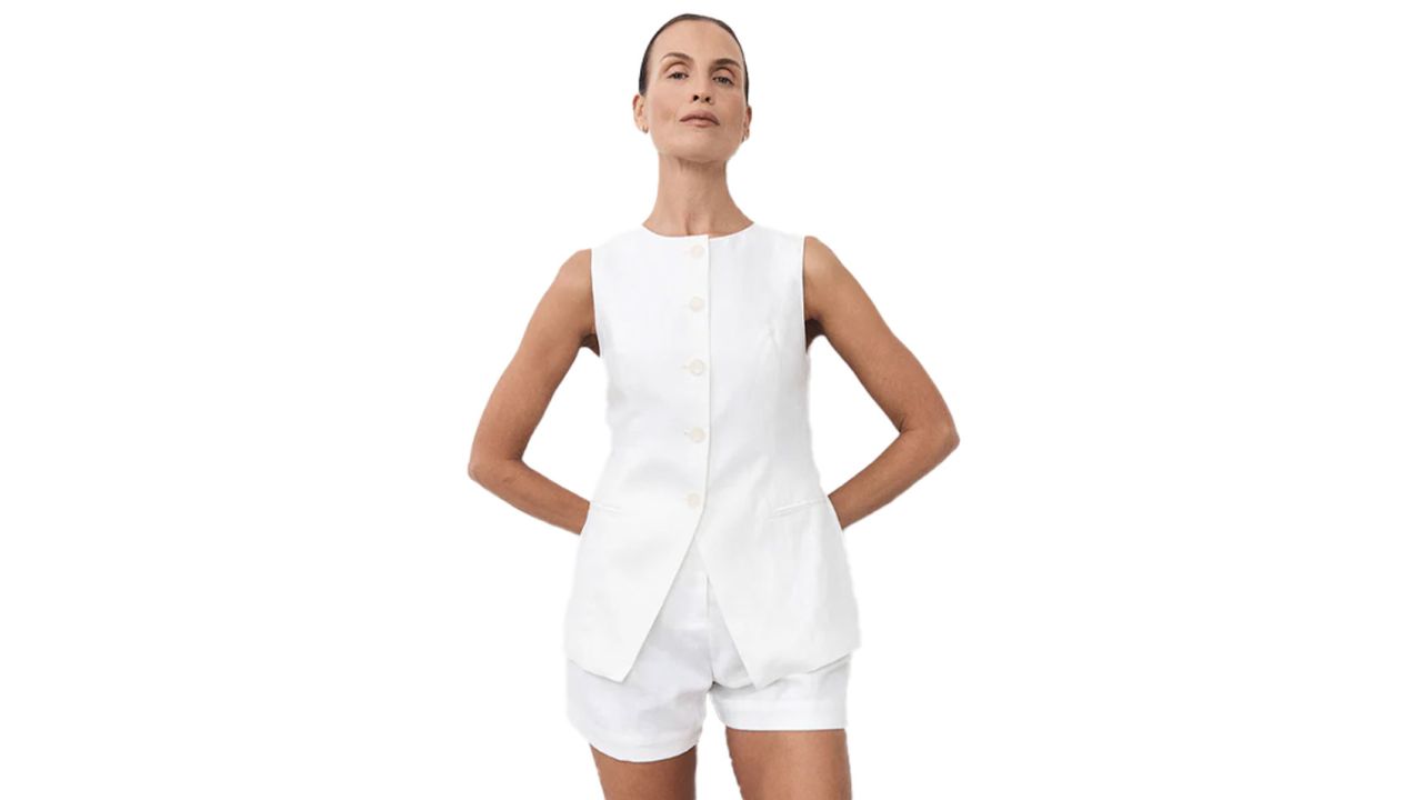 Dissh Alessia White Linen Vest