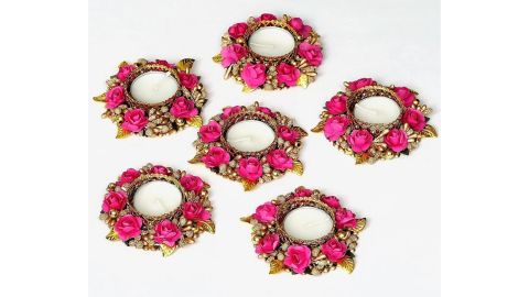 Adreamgift 6 Pack Tea Light Stand Diwali Diyas