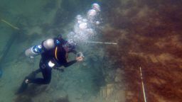 Marine archaeologist Andreas Kallmeyer Bloch from the National Museum of Denmark documents the excavation of the shipwreck in Costa Rica.