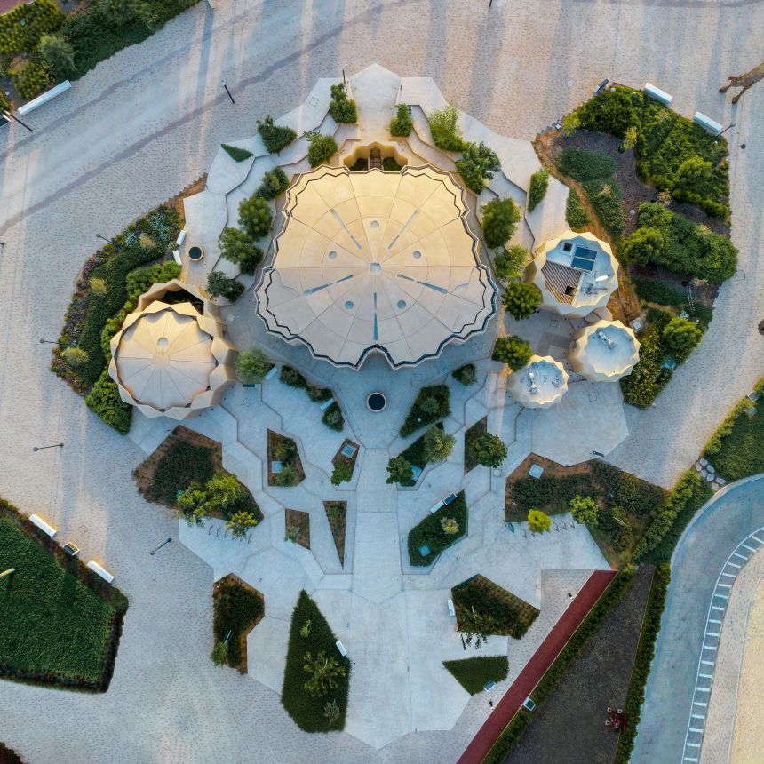 Estidama Mosque's carefully positioned skylights reduce electricity use while creating a "spiritual" experience, said Ahmed Al-Ali, co-founder of X Architects.