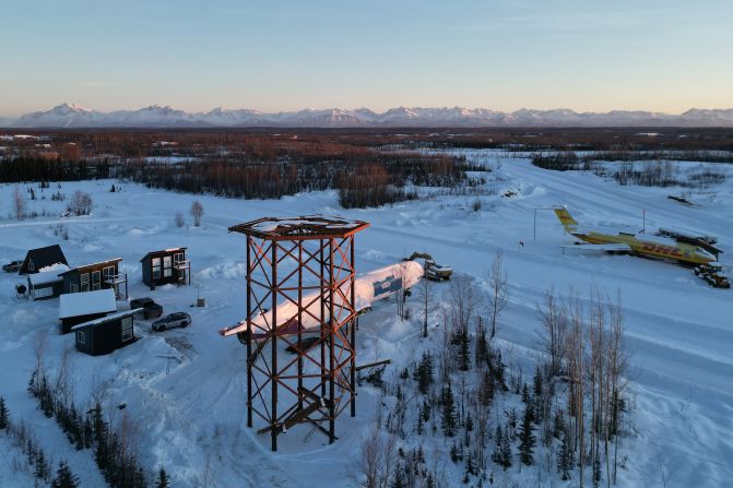 <strong>Control tower: </strong>This Boeing 727 and control tower will be future accommodation options on the property.