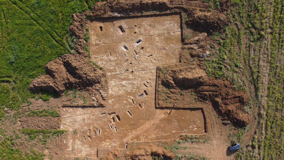 This aerial shot shows the area, which could have been an ancient postal station or rest stop for weary travelers.