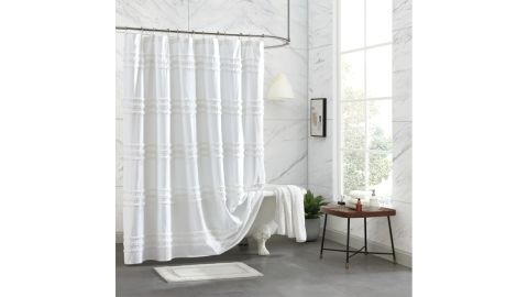 DKNY Chenille Stripe Cotton Shower Curtain