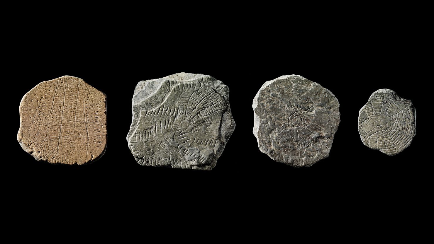 "Sun stones" were named for sunlike designs carved on discs found on the Danish island of Bornholm. The sun is the most common motif, but the discs feature other designs such as rows of crops.