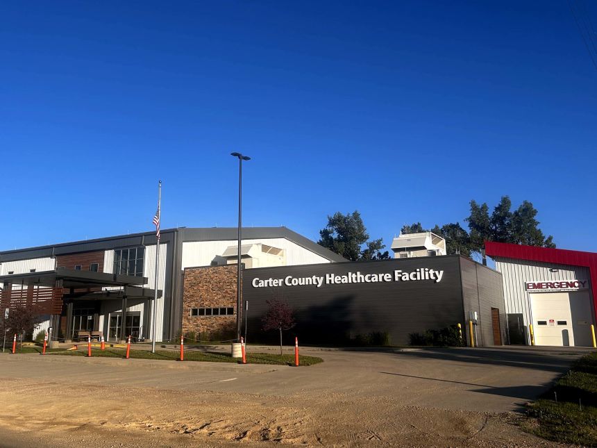 The hospital in Ekalaka, a small town in sprawling, rural southeastern Montana, sits at the intersection of two dirt roads.