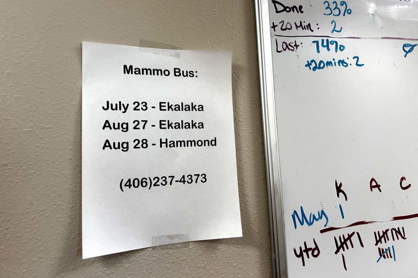 Mobile mammogram clinics make it easier for people in the Ekalaka area to get care since their local facilities don’t offer the technology, which helps detect breast cancer. The facilities also don’t have childbirth or chemotherapy services; the nearest that do are about two hours away.