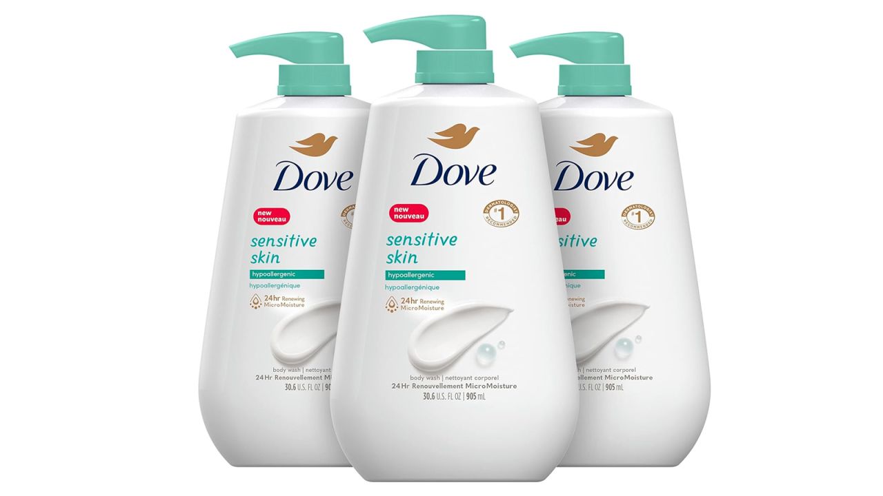  Dove Sensitive Skin Body Wash, Hypoallergenic and Paraben-Free, 30.6 fl oz (Pack of 3).jpg