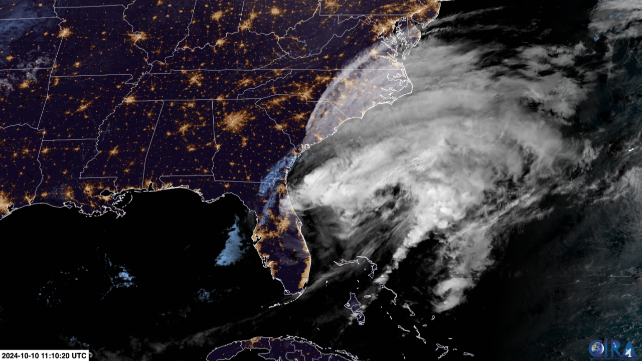 Milton is centered over the Atlantic Ocean, just off of Florida's east coast Thursday morning.