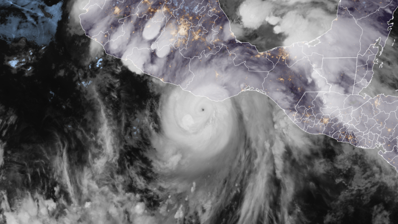 Erick makes landfall as a Category 3 hurricane, the strongest to hit Mexico so early in the year