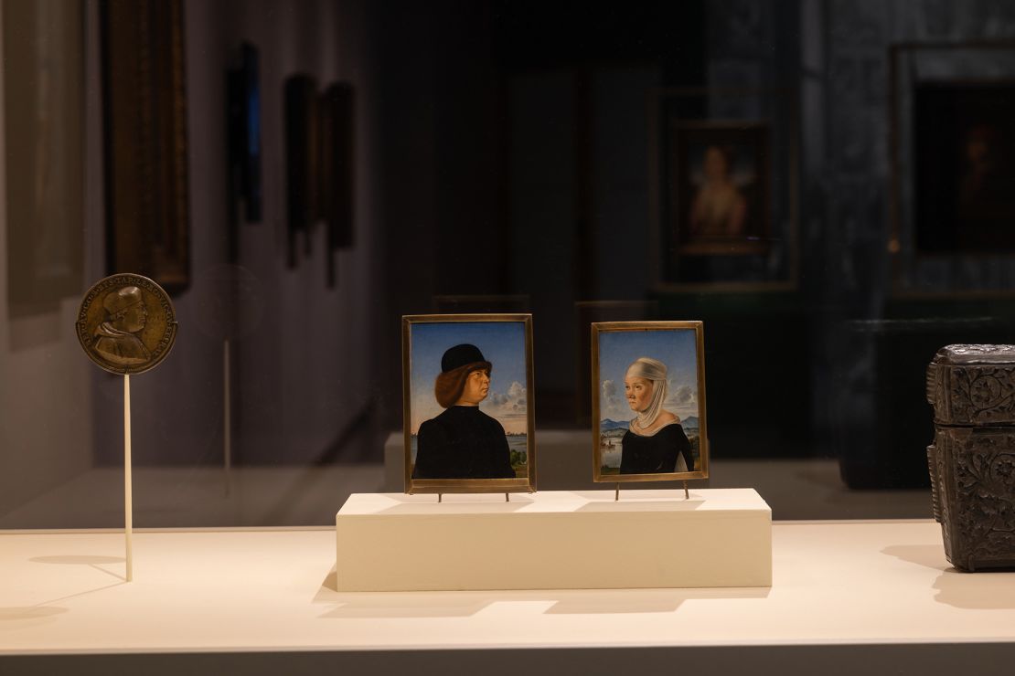 These small companion portraits by Jacometto featured themes of love, devotion and grief on their reverse sides and would have been kept in a closed portrait box.