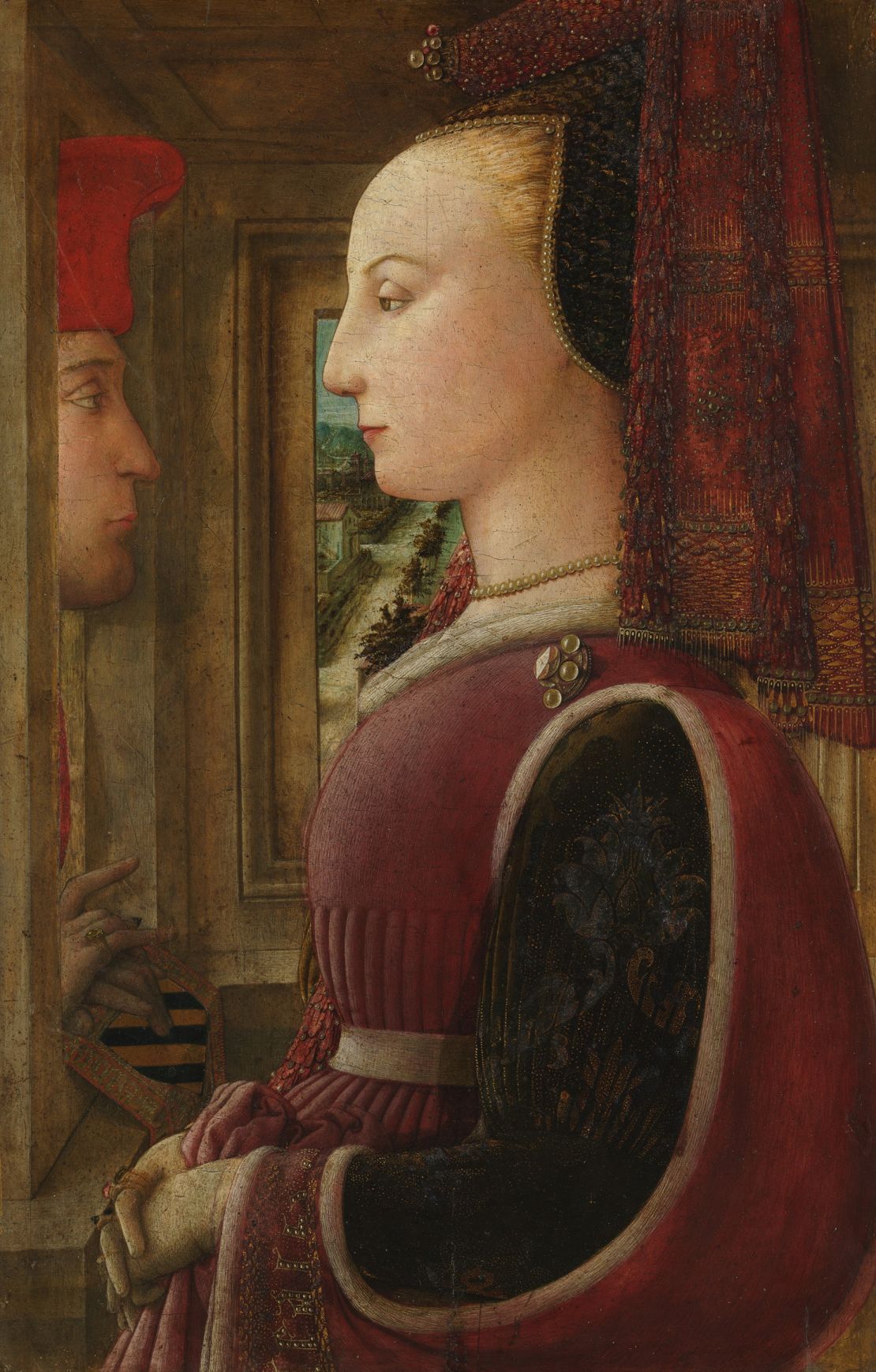 “Portrait of a Woman with a Man at a Casement,” a 15th-century painting by Fra Filippo Lippi.