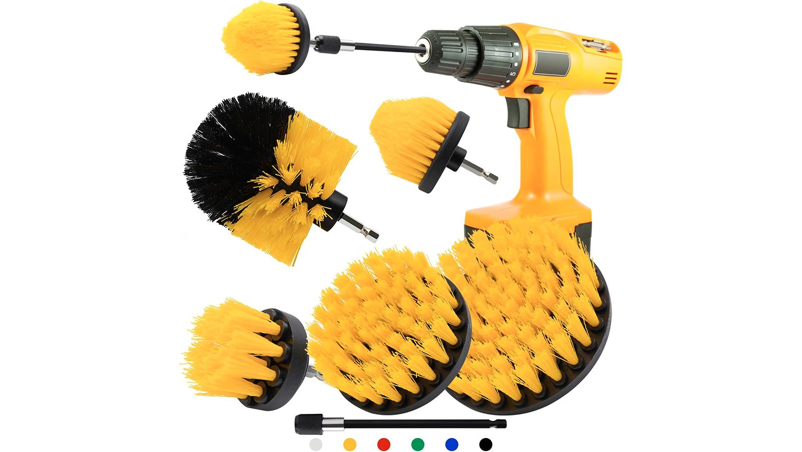 3x Scrub Brush with Power Drill Attachment Round Car Carpet Mat Different  Shape