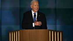 President Joe Biden speaks at the DNC on Monday, August 19.