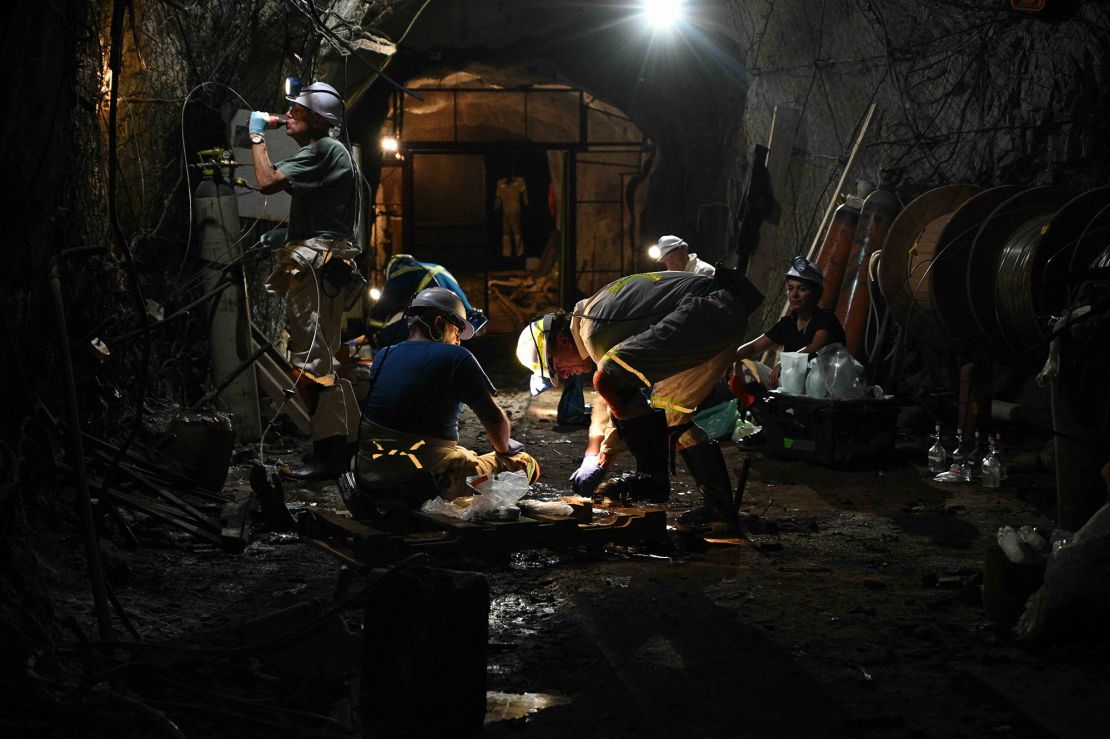 A team of scientists hunt for microbes at a study site in a 3-kilometer-deep (9,500-foot-deep) mine in South Africa. The researchers study brines isolated in the rock for 1.2 billion years that are teeming with life and are investigating how oxygen is produced in this ancient ecosystem.