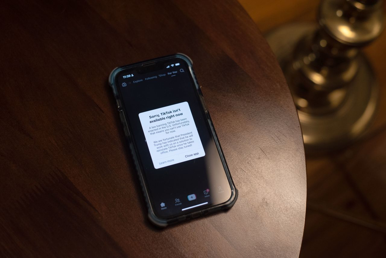 TikTok is unavailable on an iPhone in New York on Saturday.