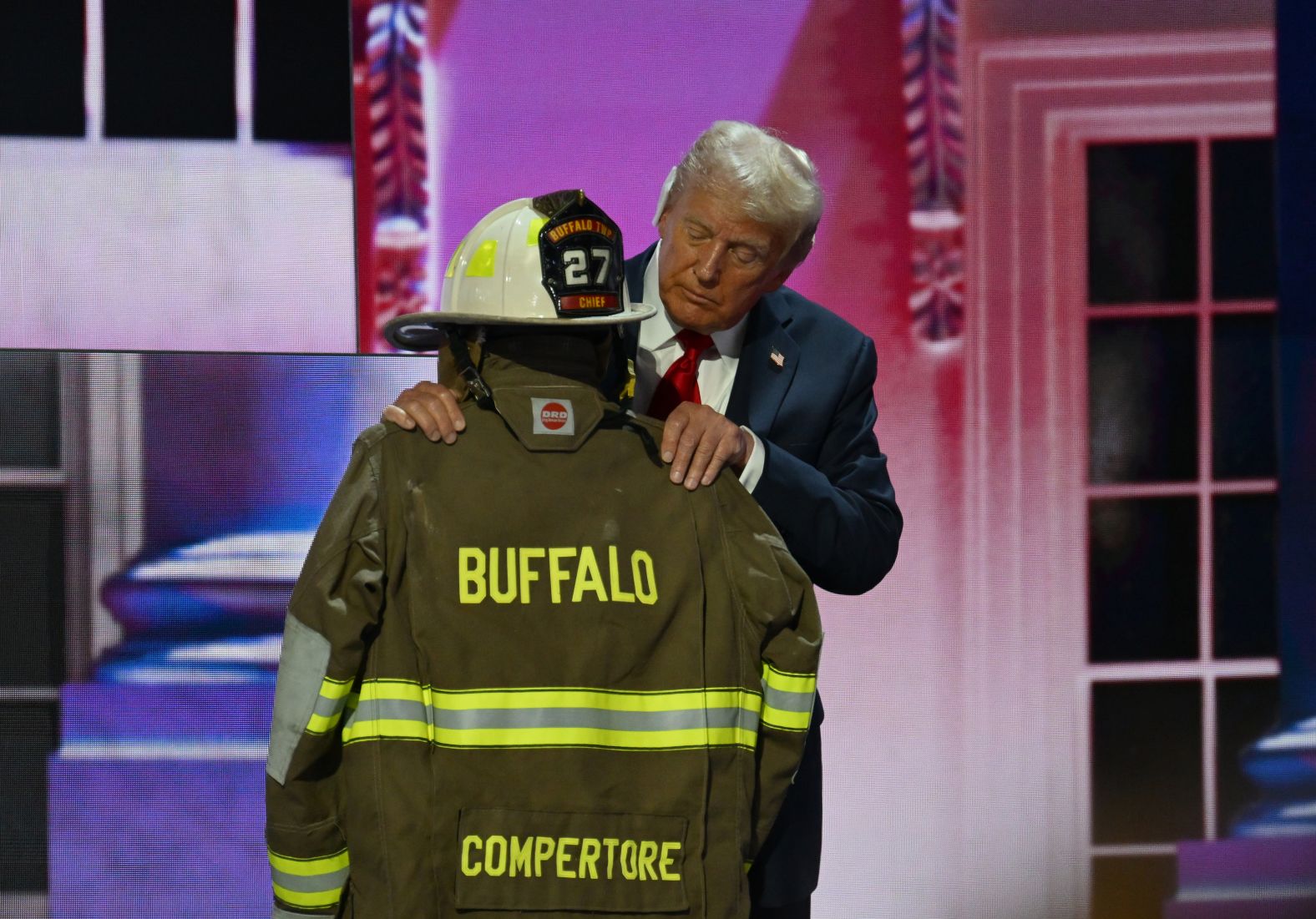 Trump asked the crowd to hold <a >a moment of silence for Corey Comperatore</a>, the man who was killed during the assassination attempt at Trump's campaign rally on Saturday. Comperatore was a firefighter.