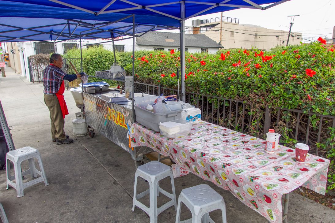 Urbano still prepares his tacos but he says he has fewer customers.