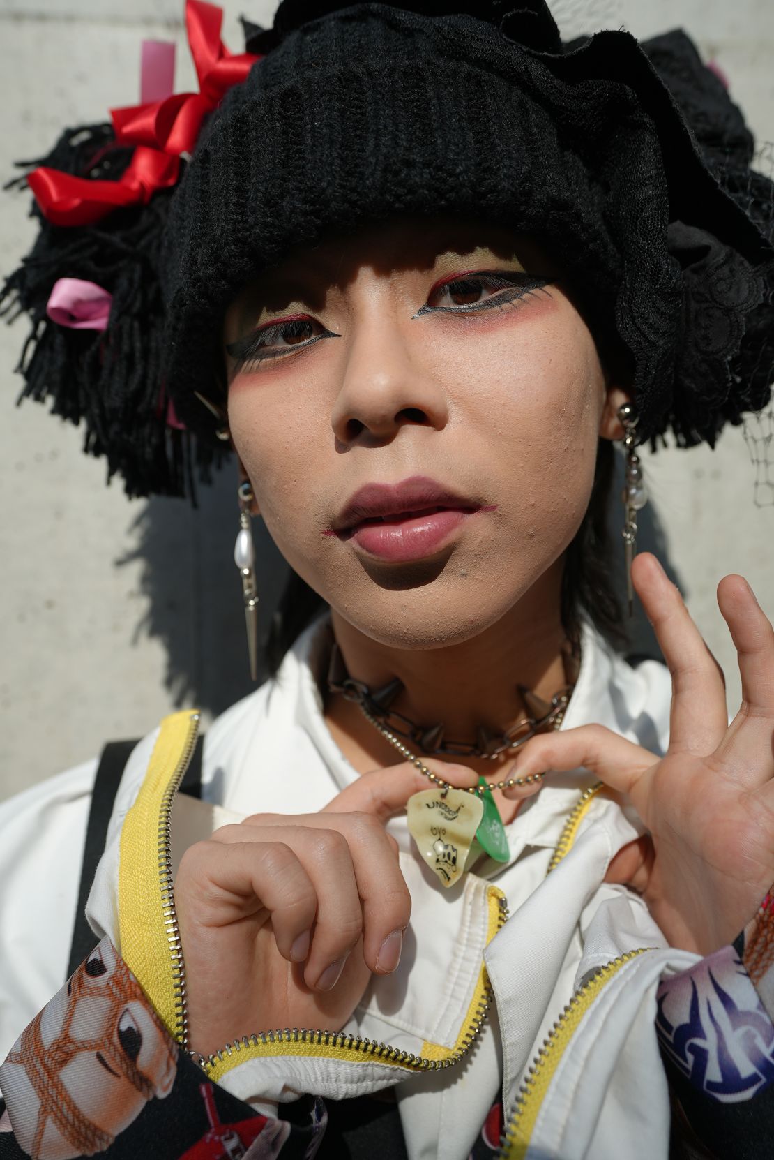 Ryu Kobayashi wore a Kidill jacket, Comme des Garçons skirt and Marc Jacobs bag. "I’m happy to see more punk fashion, little by little,” Kobayashi said.