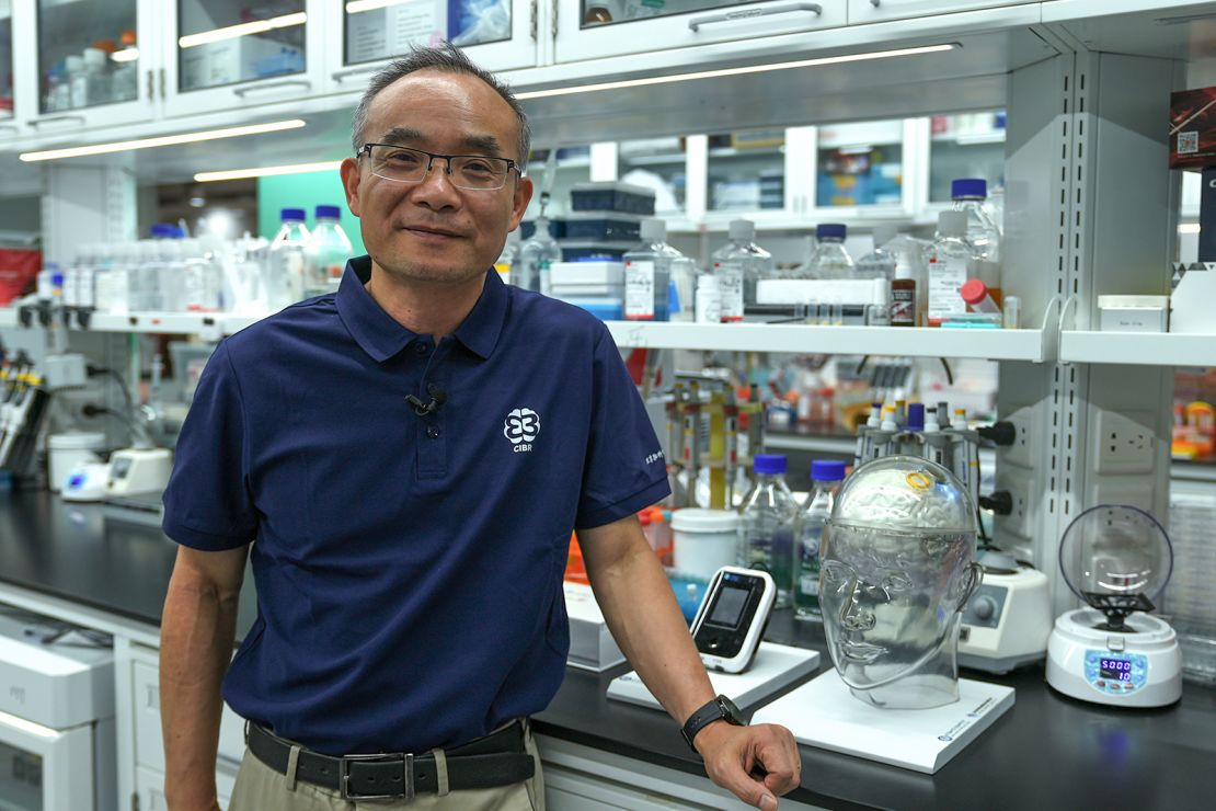 Luo Minmin poses for a picture during an interview with CNN at the Chinese Institute for Brain Research lab, in Beijing, China on May 28, 2025.