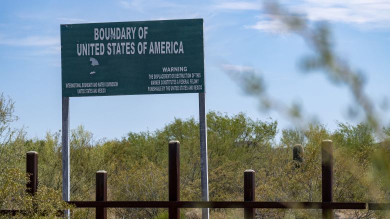 The US-Mexico border line on the Tohono O'odham reservation in Arizona in June 2024.