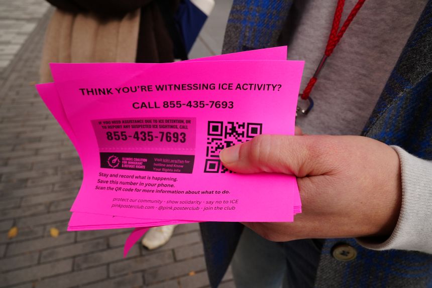 Miller and Essig-Fox offer information and resources through their pink flyers.